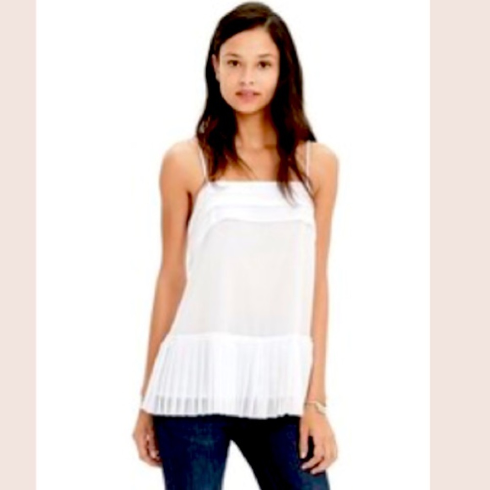 Banana Republic White Pleated Top